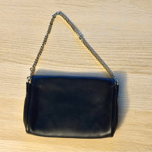Coach Purse Black With Silver Chain - Picture 2 of 5